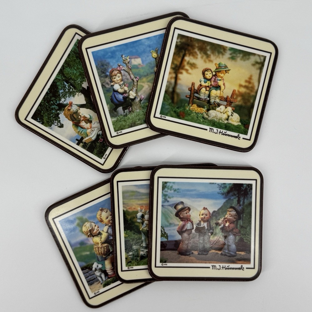 Vintage 1986 Hummel Coasters Set of 6 M.J. Hummel Papernell Made England Cottage - Picture 12 of 12
